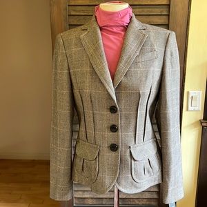 Tailored Brown Plaid Blazer